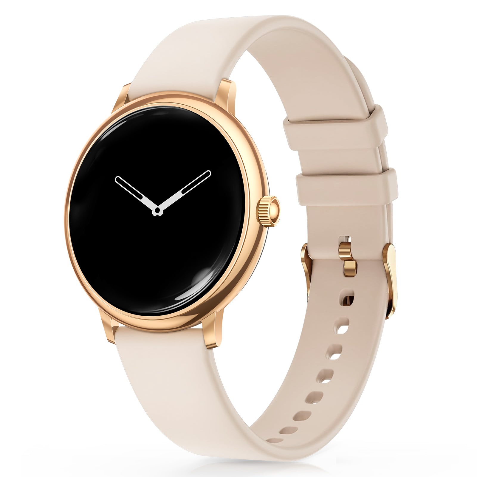 FOSMET GRACE G1| 女性向けゴールド丸型スマートウォッチ 2本ベルト